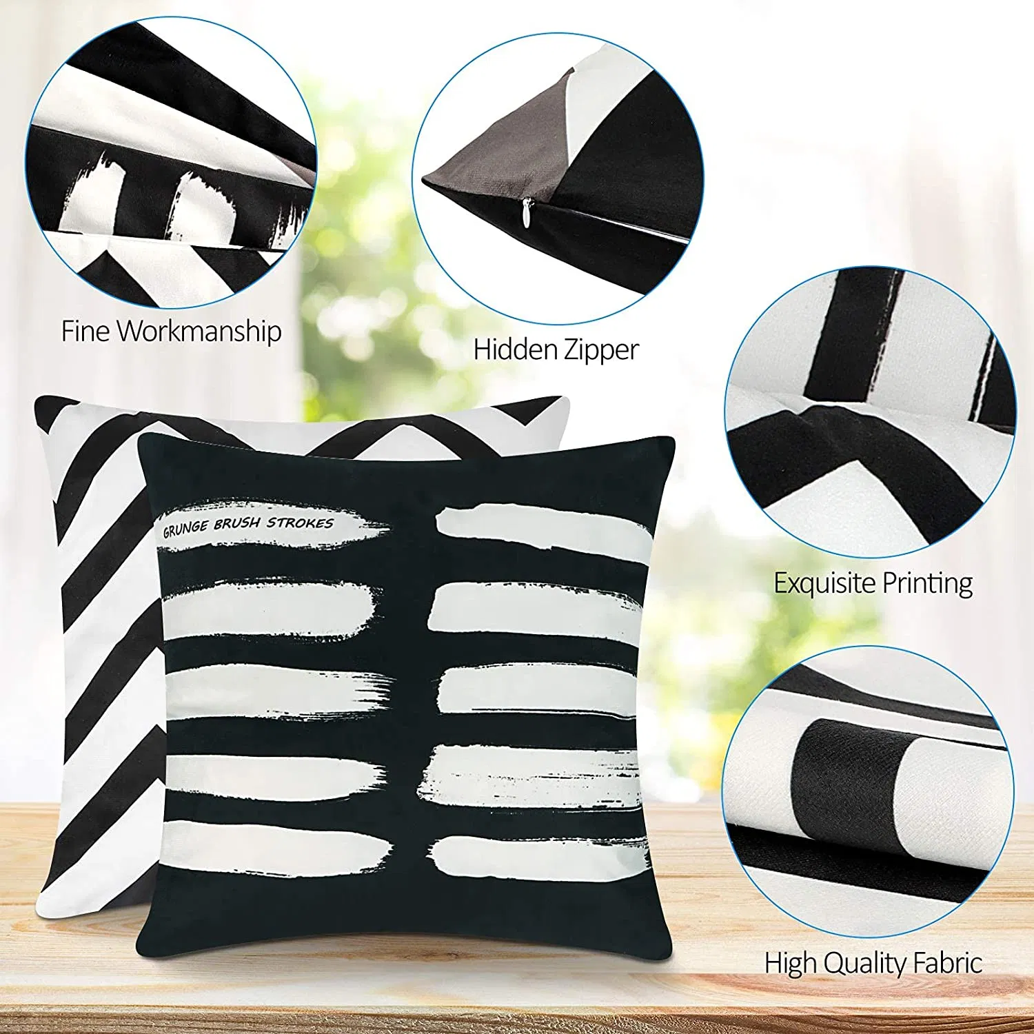 New Living Series Decorative Throw Pillow Case Cushion Cover Black