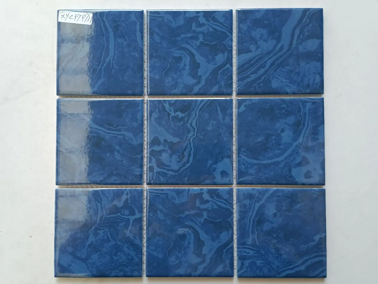 Голубая мозаичная плитка для бассейна, 30x30 мм