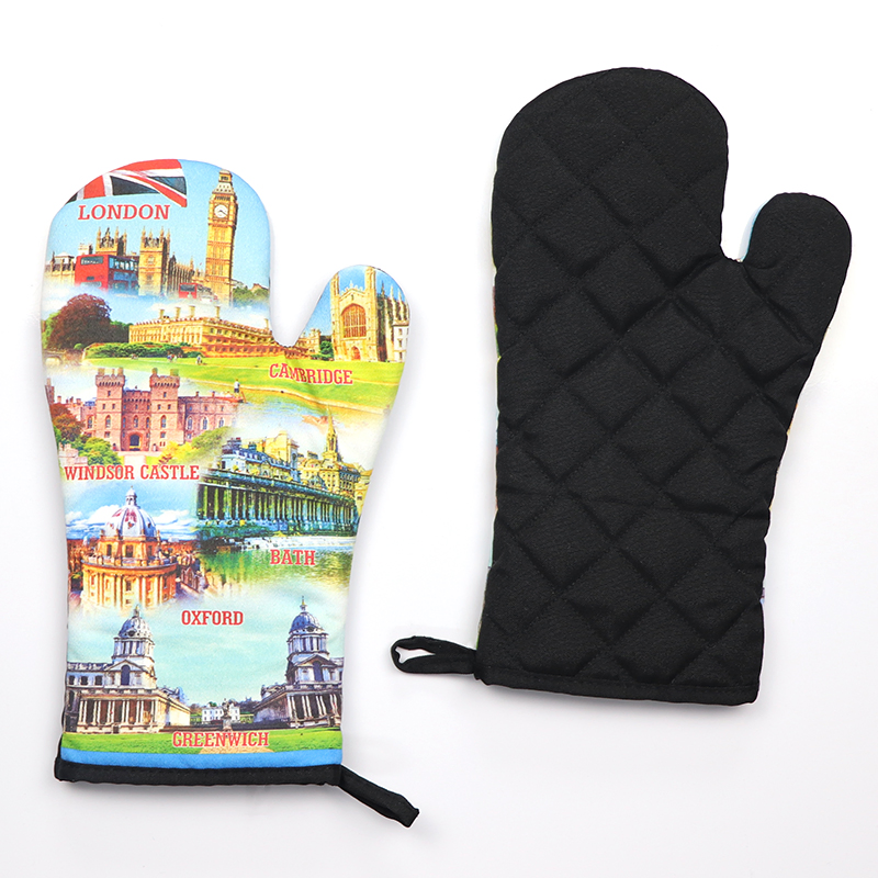 Personalized Custom Logo Tourist Souvenirs Gift Heat Resistant Cotton Oven Mitts Gloves