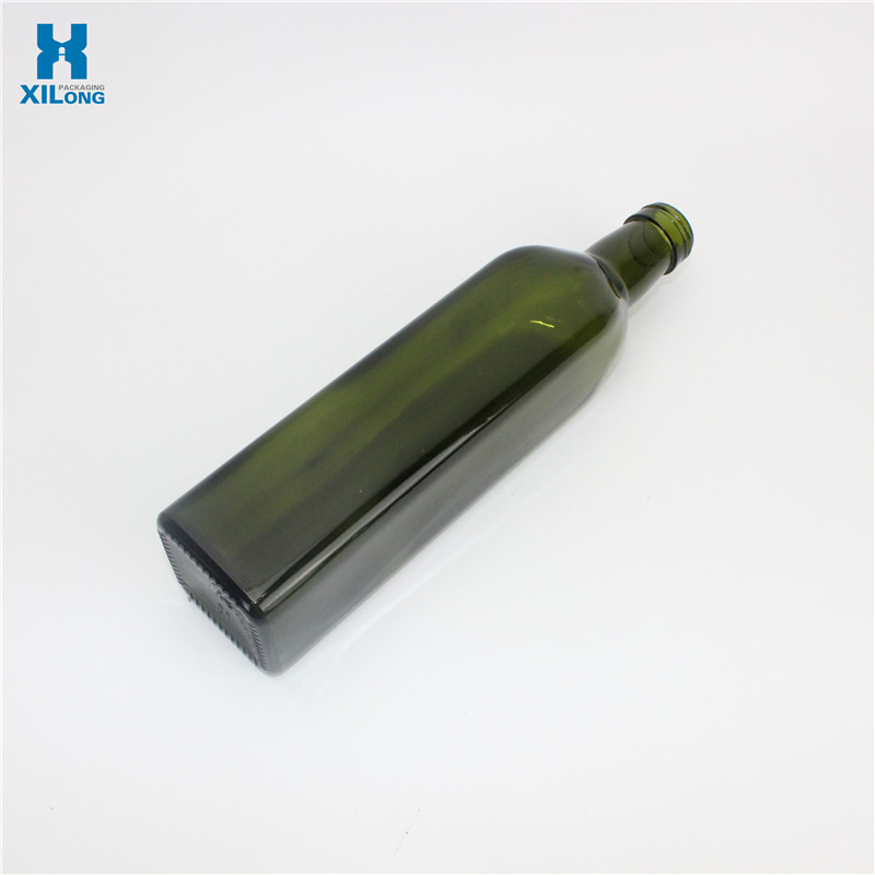 Wholesale Custom 500ml Empty Clear Green Glass Olive Oil Bottle