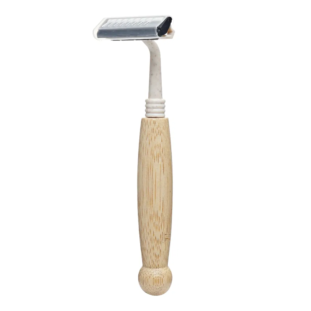 Wholesale Portable Mini Shavers with Eco-Friendly Natural Bamboo Handles for Hotels Travel.