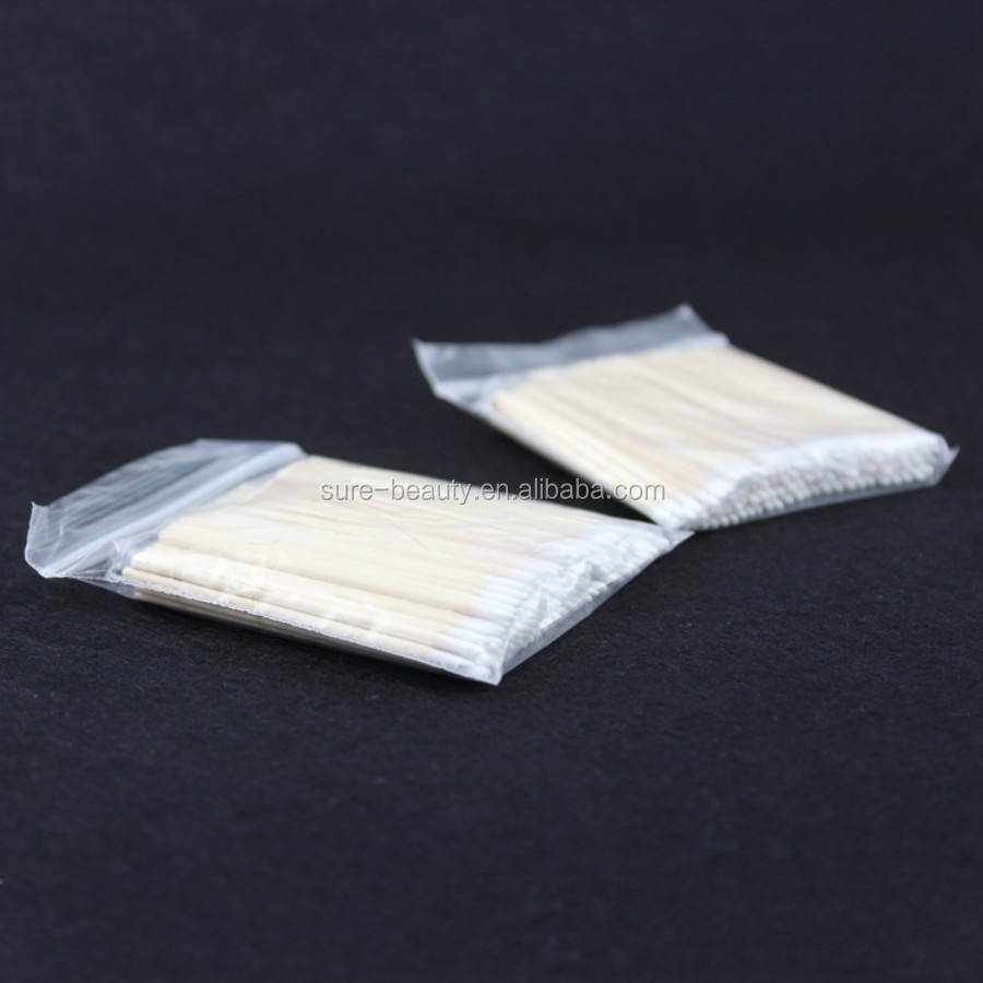 Disposable One Head Cotton Swabs Pointed Sharp Tip Wooden Stick Cotton Swab