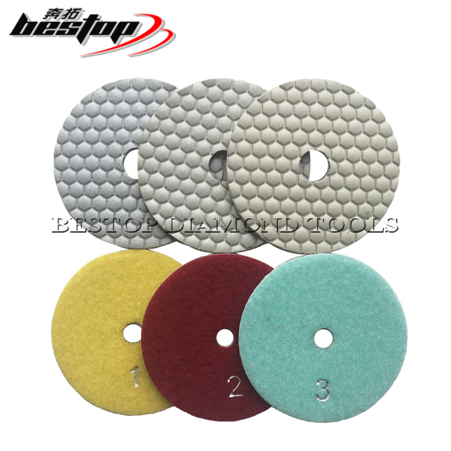 D100mm 3 Step Diamond Grinding Pad for Quartz Stone