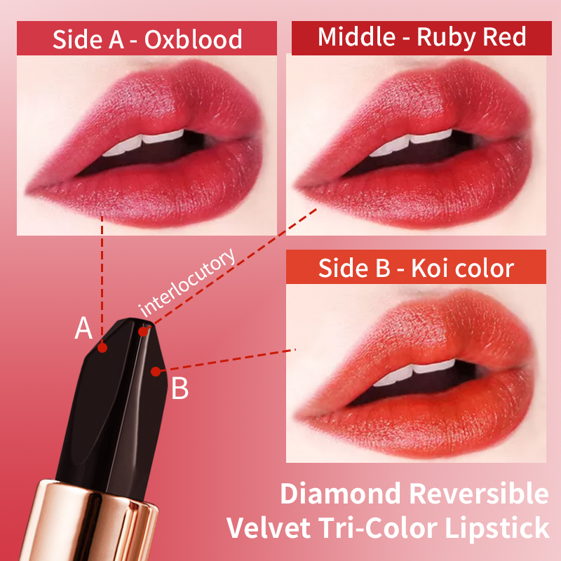 Beauty Makeup Multi-Color 3-in-1 Lipstick High Pigment Waterproof Matte Velvet Ladies Lipstick