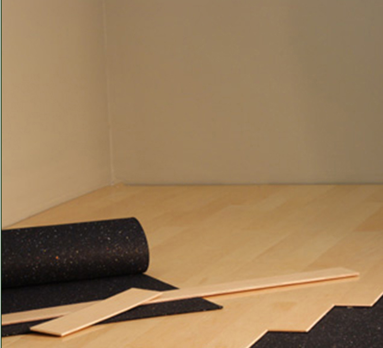 Modern Hot Selling Eco-Friendly Sound Insulation Mat Black SBR Soundproof Underlay Rubber Roll Acoustic Floor