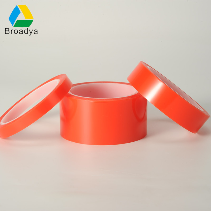 Strong Solvent Acrylic Red PP Liner Backing Material Pet Film Double Sided Adhesive Hair Tape