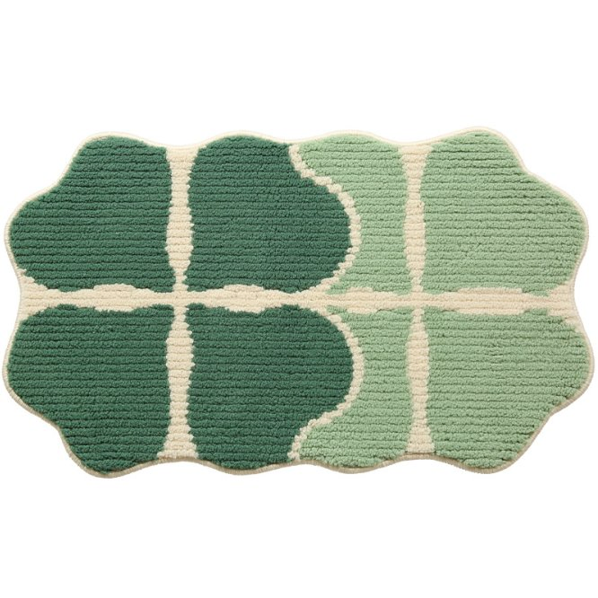 Leaf Shaped Microfiber Water Absorbent Bath Mat Bedroom Non Slip Floor Mat