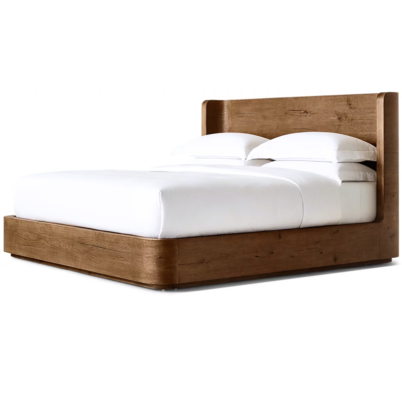 Кровать деревянная минимализм для дома отелей