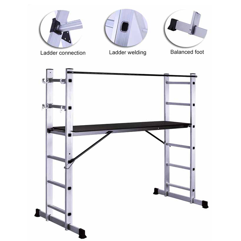 Direct Supplier Factory Aluminum Multipurpose Scaffolding Ladder with Platform 6+6 Steps