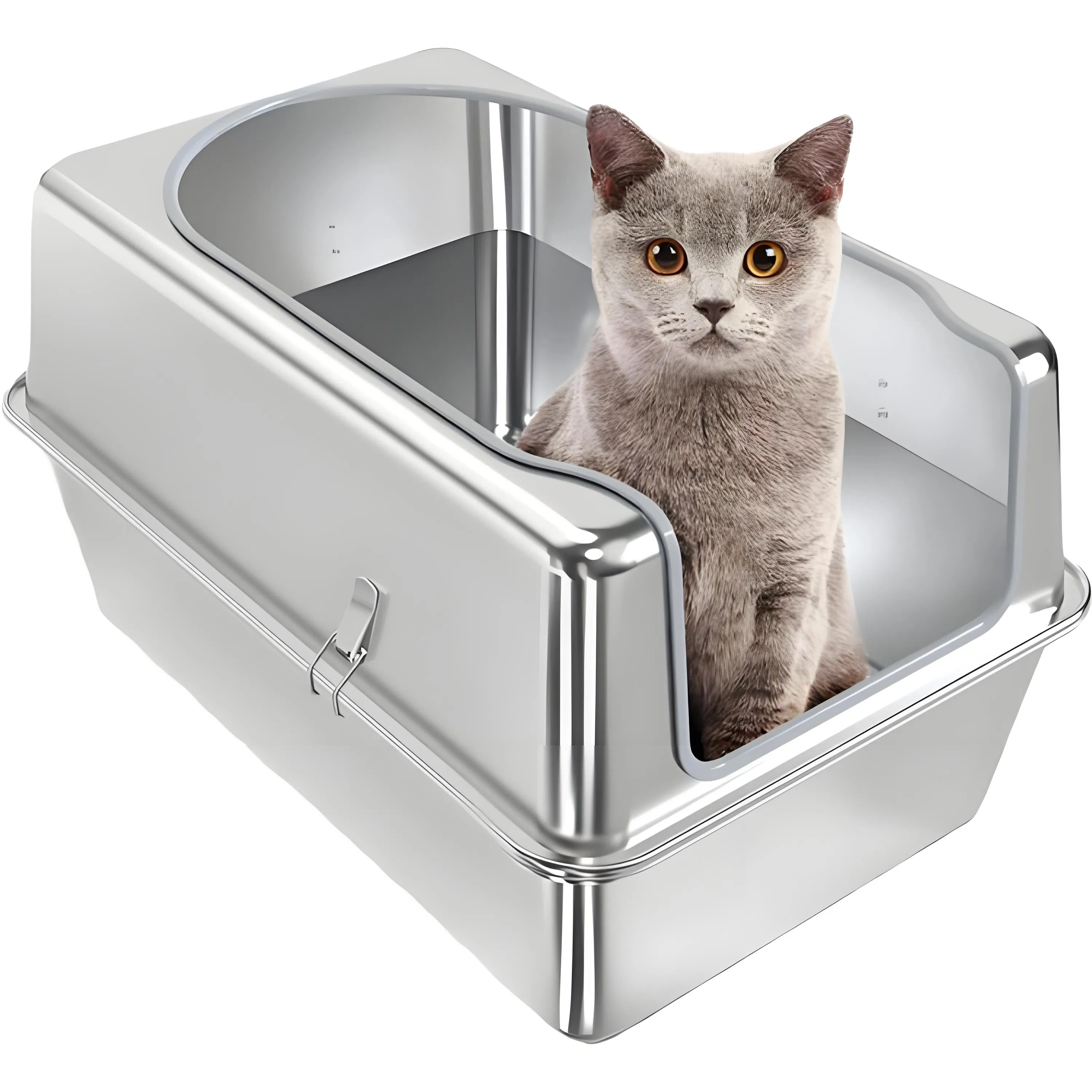 Effortless Cat Cleaning Station with Durable Stainless Steel Finish
