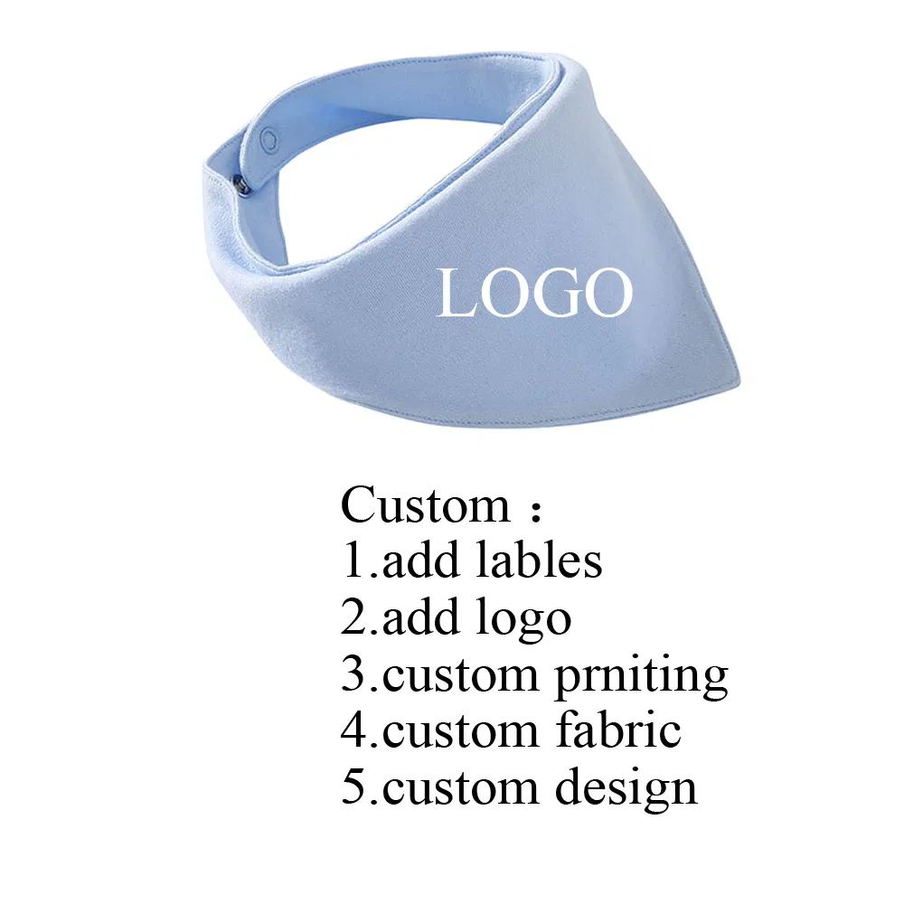 Custom Infant Baby 100% Cotton Super Absorbent Bibs Newborn Kids Bandana