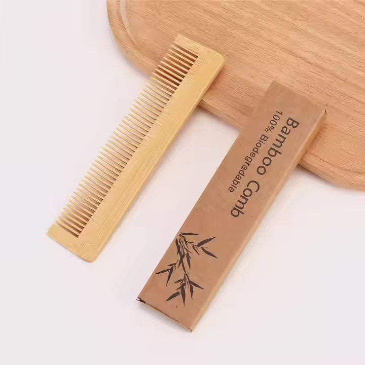 Plastic Free! Eco-Friendly Biodegradable Hotel Dry Amenities Bamboo Hair Comb
