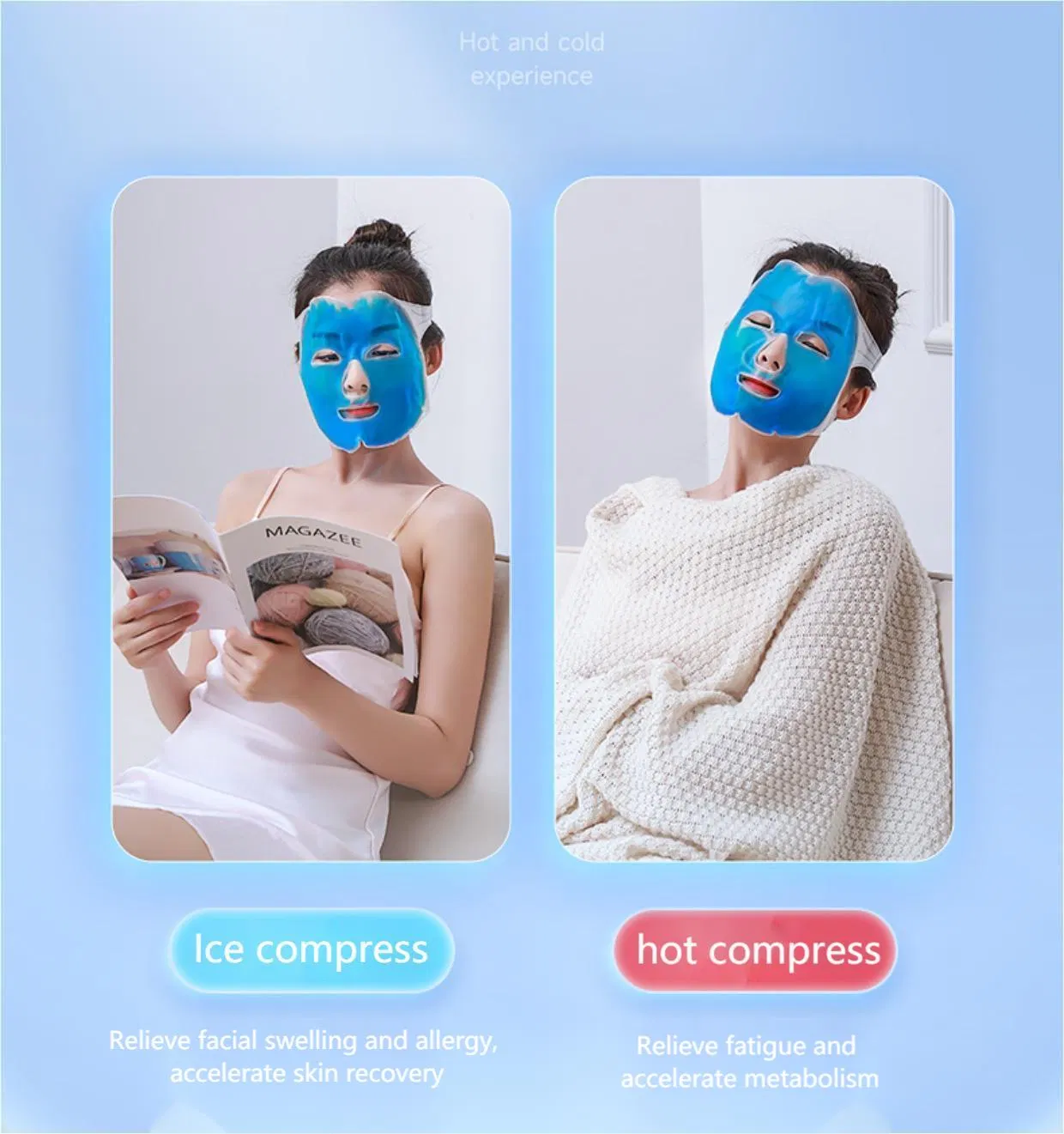 Factory Price Reusable Gel Ice Beads Facial Mask Hot Cold Compress Pack SPA Medical Use Therapy for Cosmetic and Skin Care