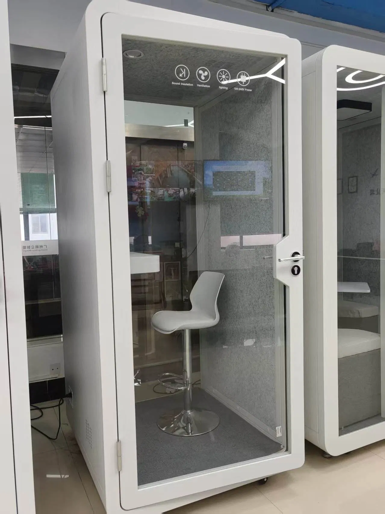 Quiet Acoustic Soundproof Office Phone Booth Indoor Recording Studio Pod with Big Size Steel Frame for Home Office Outdoor Use