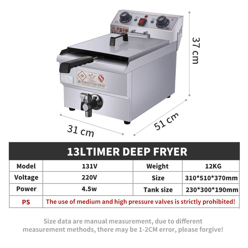 Efficient Electric Basket Fryer Digital Thermostat Stainless Steel Restaurant Device