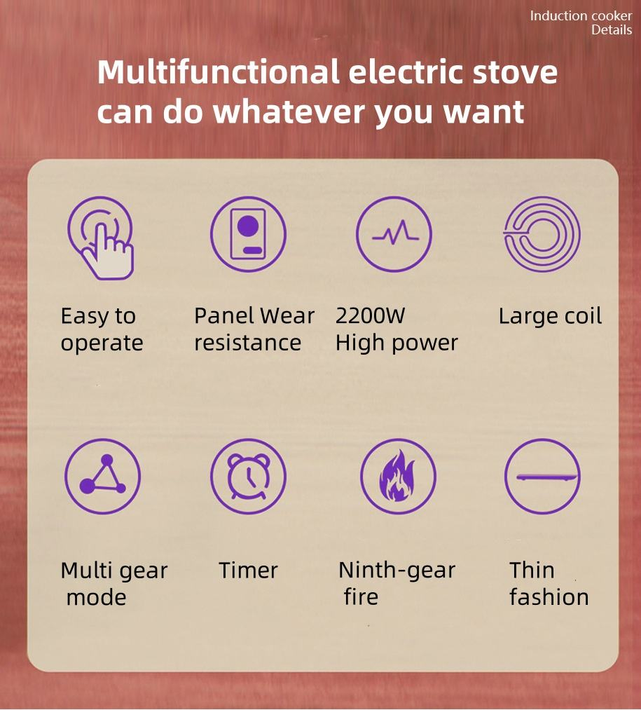 Electric Cooker Infrared Induction 2200W Induction Cooker Fire Induction Stove