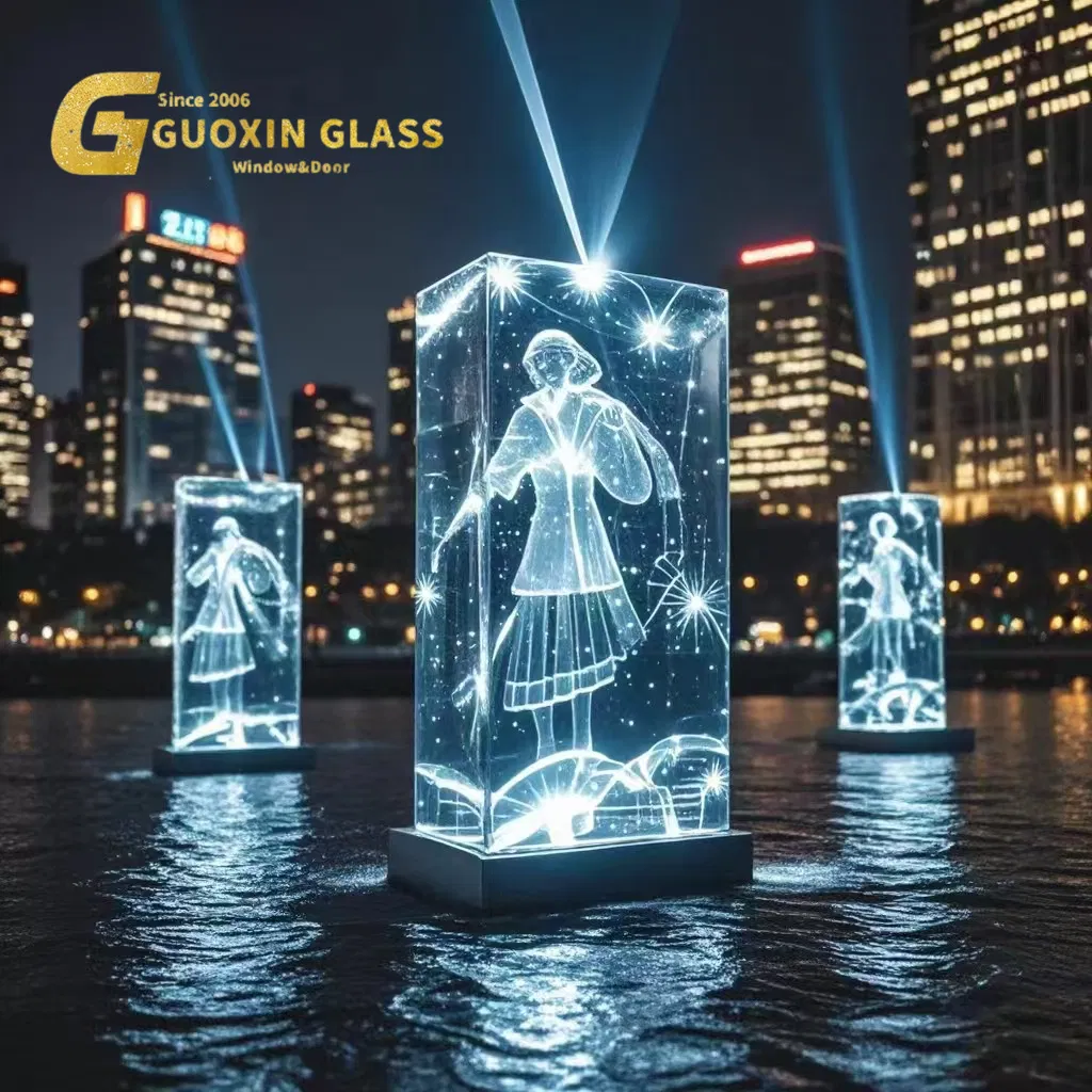 Personalized 3D Laser Engraved Crystal Glass Souvenir Gift