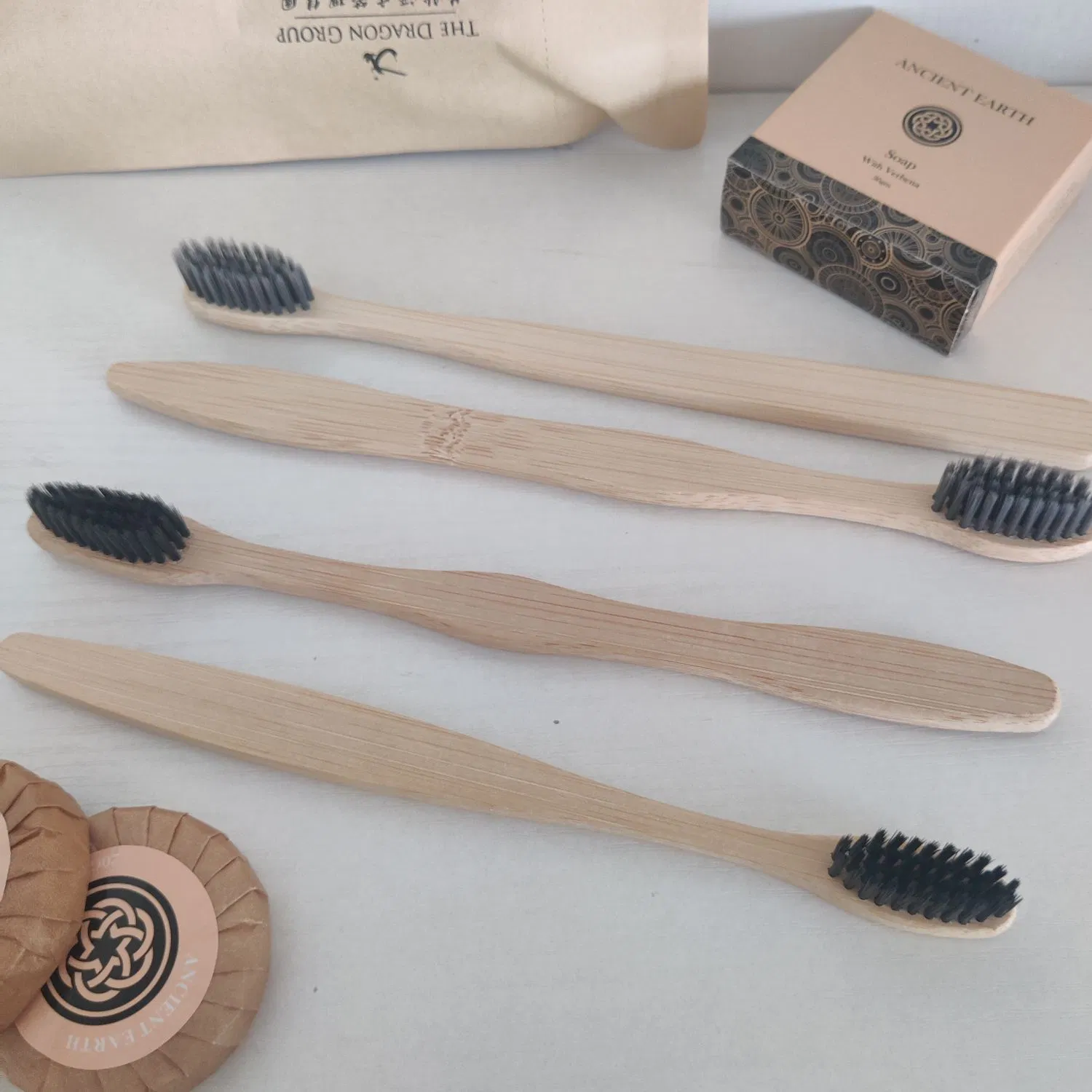 Biodegradabie Kraft Paper Bag Toothbrush for Hotel Kit