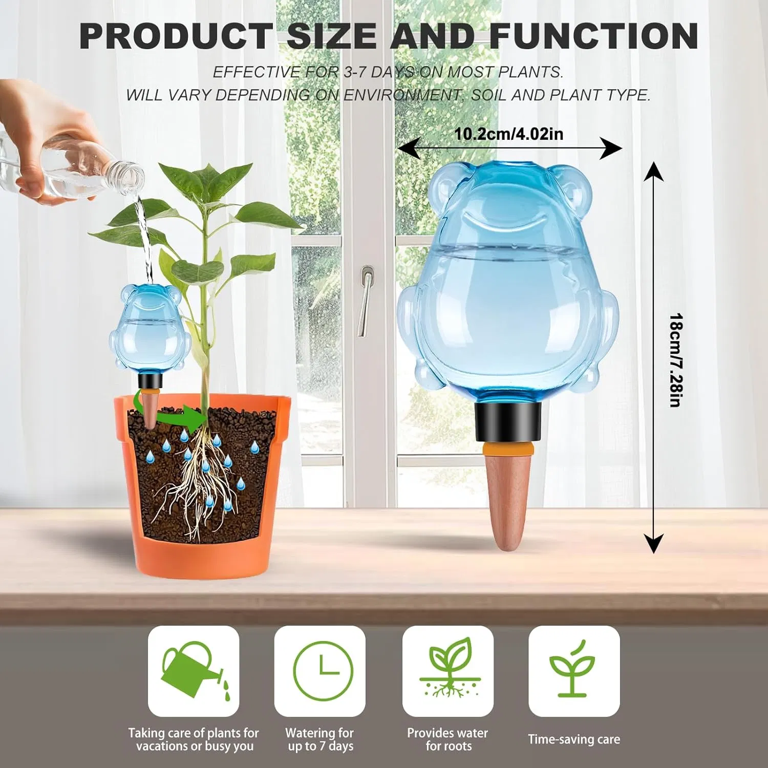 Plastic Frog Plant Self Watering Globes for Indoor and Outdoor