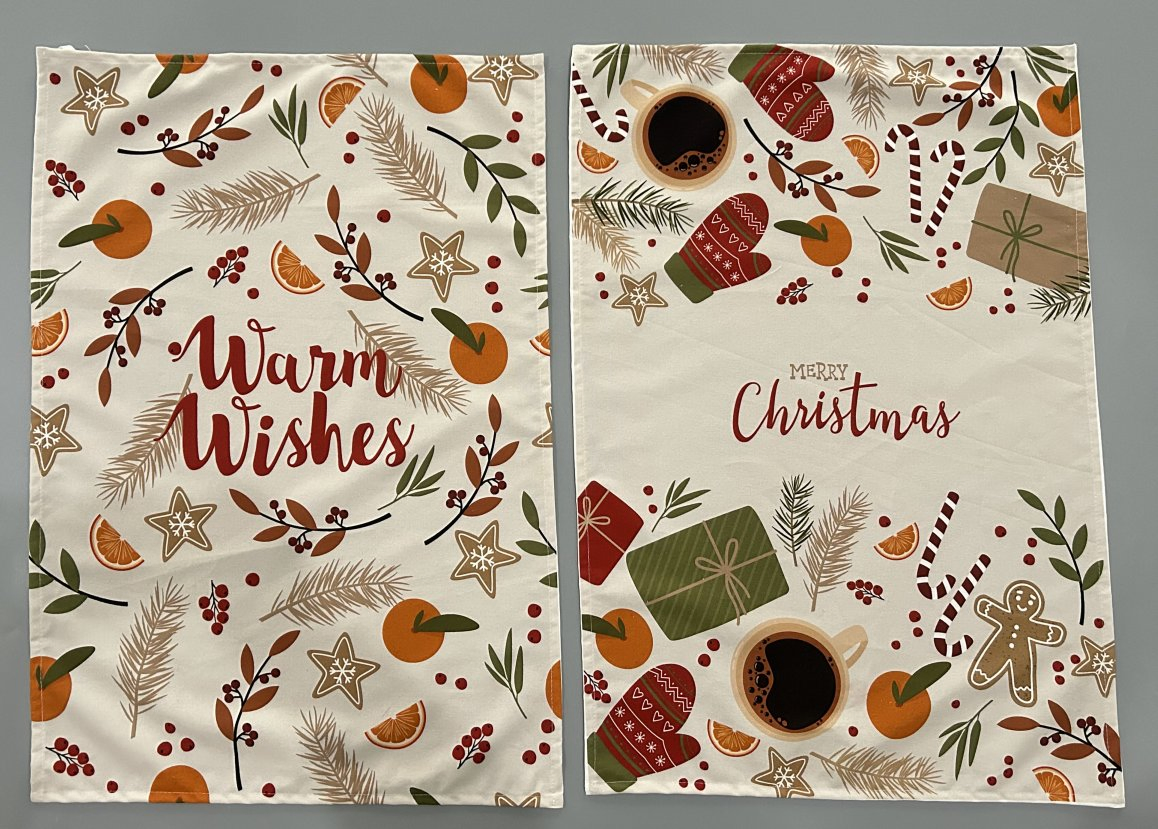 Hot Sale Christmas Kitchen Cotton Tea Towels