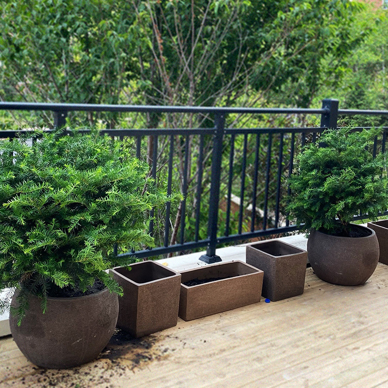 Горшки керамические глиняные фиолетовые большие напольные