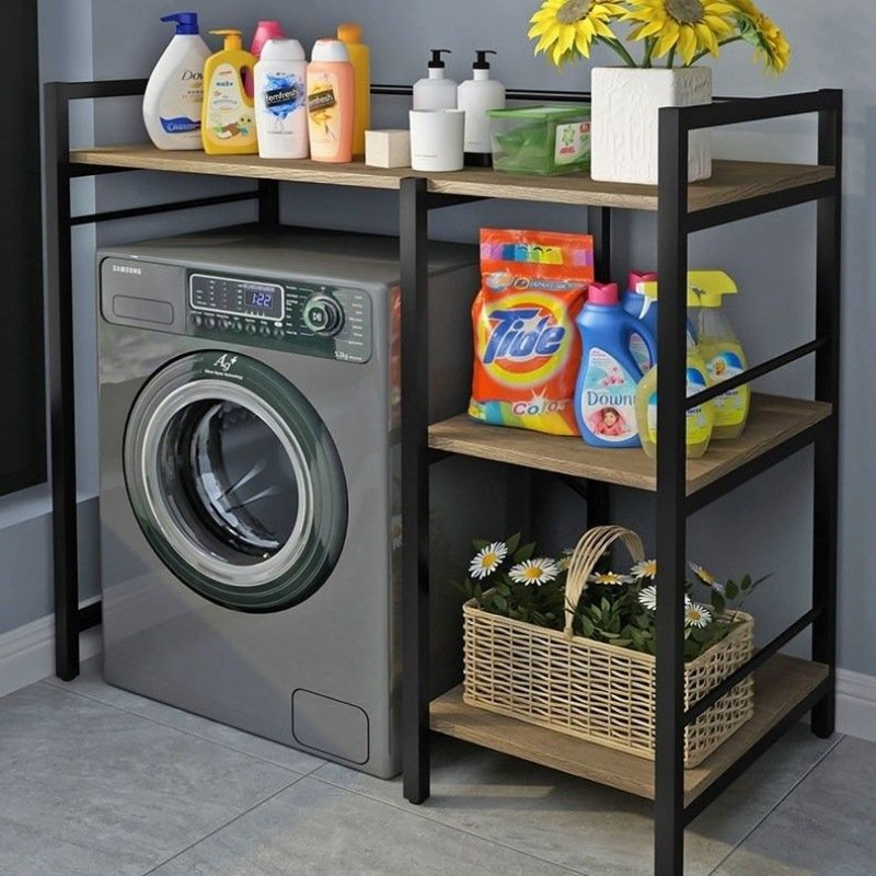 4-Tier Bathroom Room Shelf Washing Machine Storage Utility Rack Space Saving Shelving Units Clothes Dryers Shelf