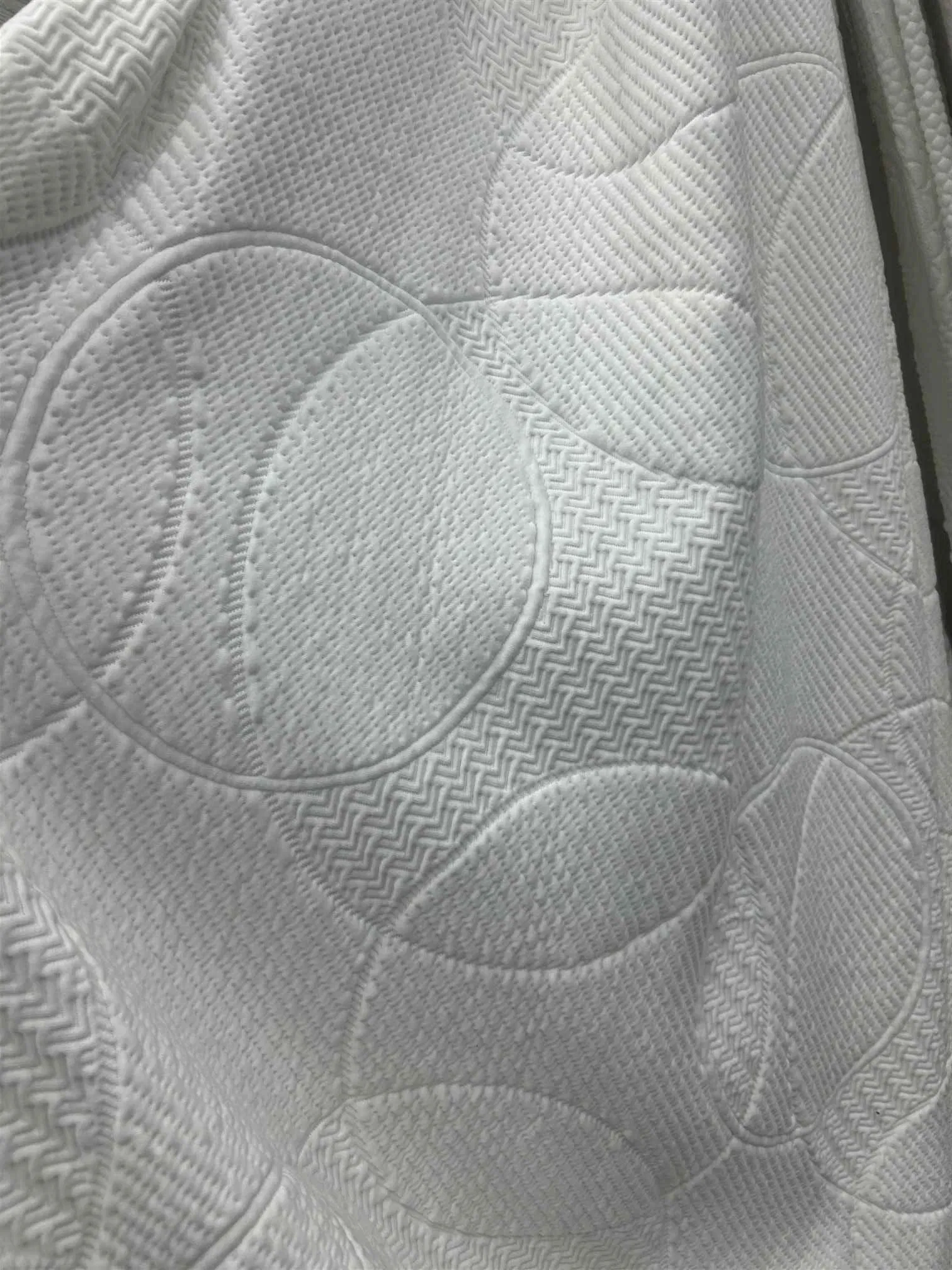 White Mattress Jacquard Ticking Knitted Fabric 180-450gsm