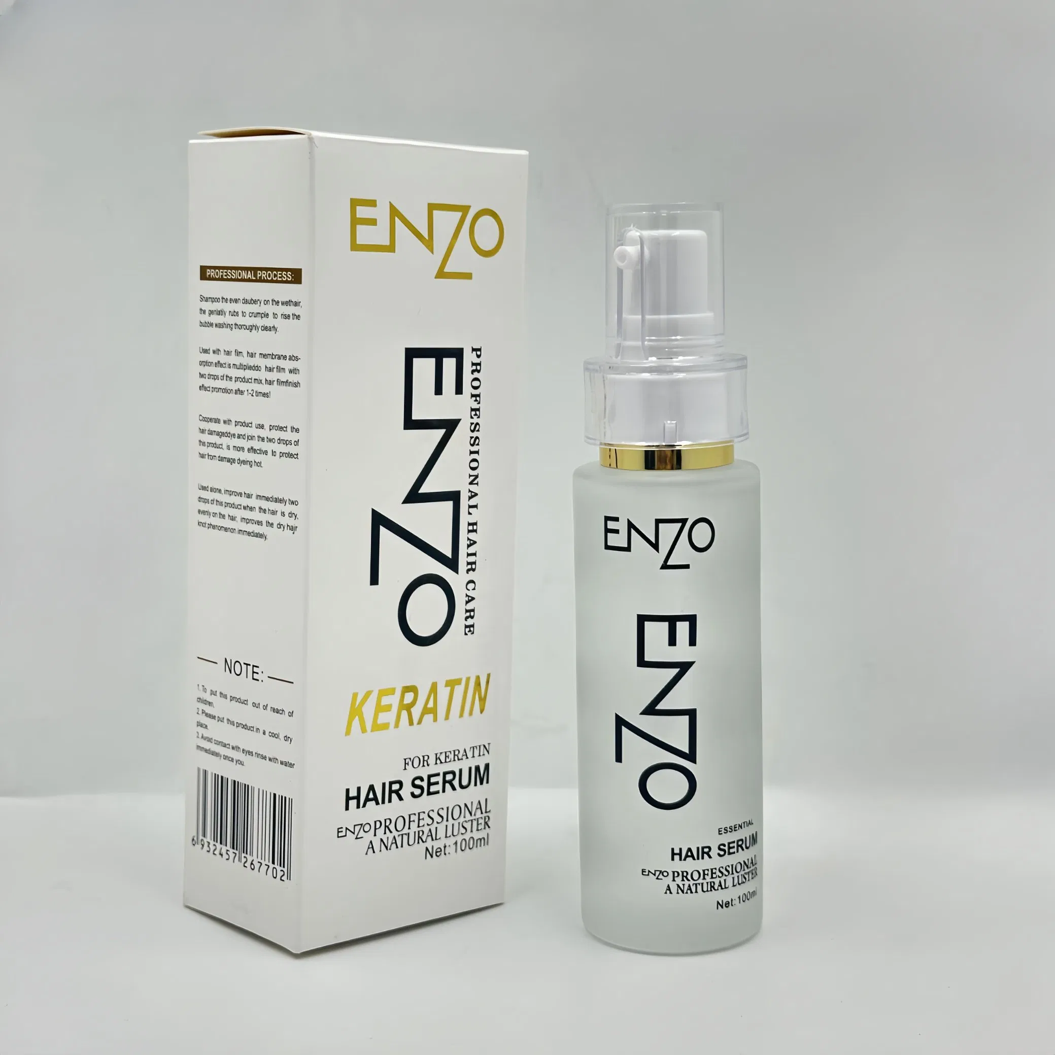 Enzo Professional Keratin Repair Serum Organic Vegan Smoothing Oil Chemically Damaged Hair Anti-Frizz Anti Dandruff Sealer Technology