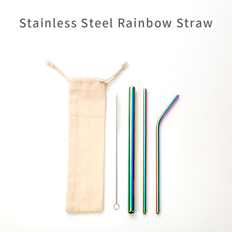Dishwasher Safe Reusable Eco-Freindly Clean Brush Stainless Steel Straws