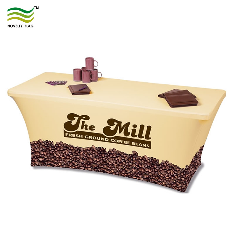 8FT Spandex Polyester Logo Printed Stretch Table Cover