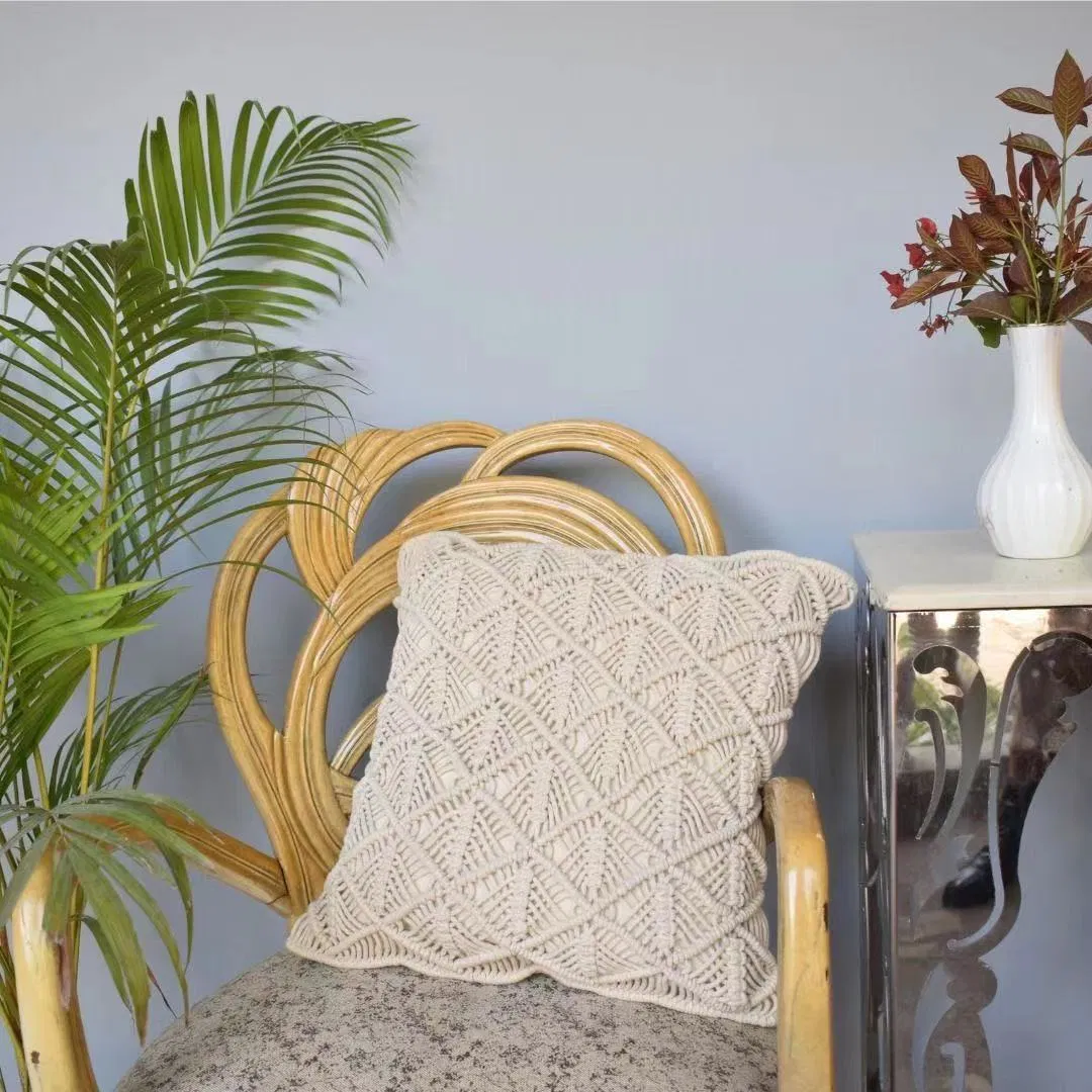 Handcrafted Macrame Cushion Cover for Bohemian Home Decor