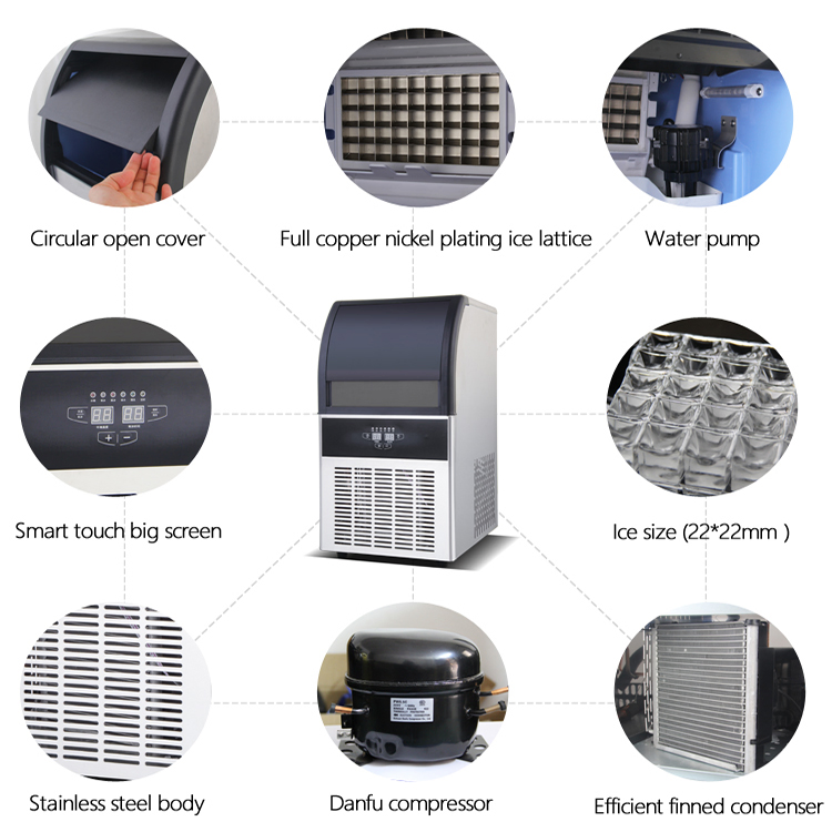 Small Capacity Ice Maker Square Full Ice Cube Machine for Commercial
