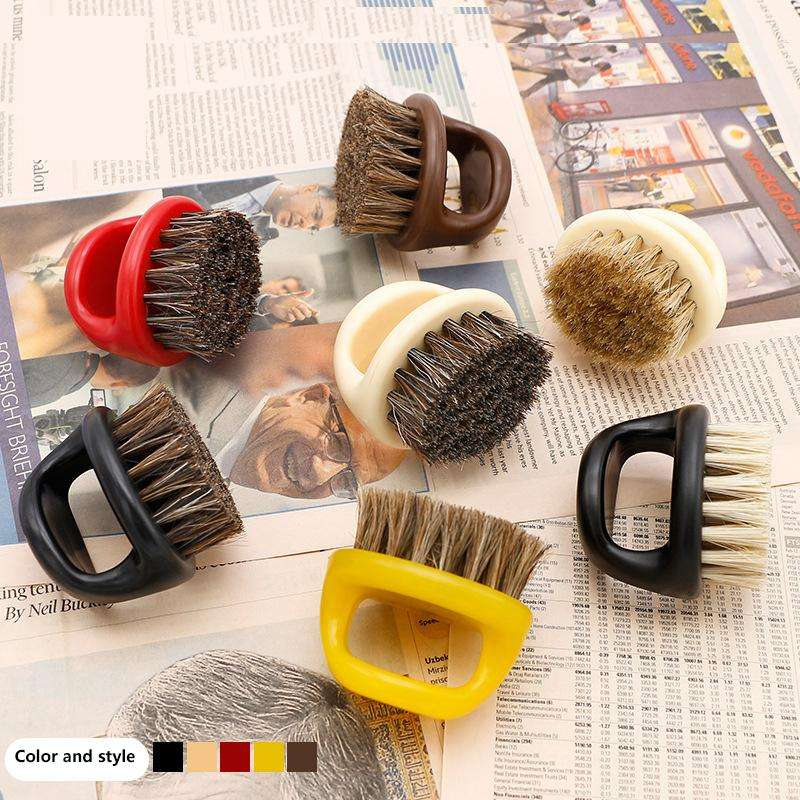 Men's Pure Boar Bristle Beard Brush, Circular Soft Bristle Beard Brush