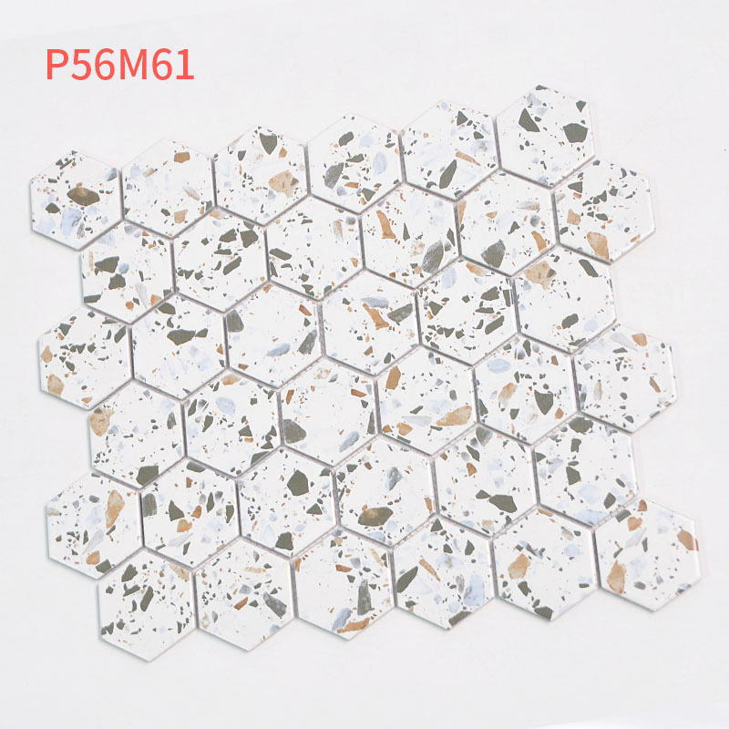 300X300 Black and White Color Mosaic Tile for Kitchen Room