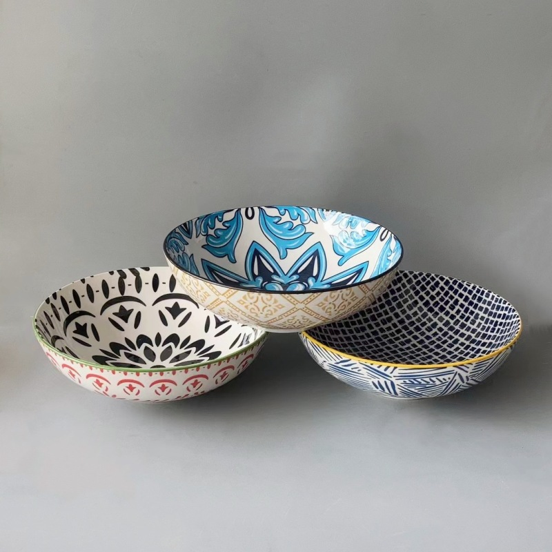 8.2"Soup Bowl Food Salad Pad Printing Porcelware Ceramics Tableware