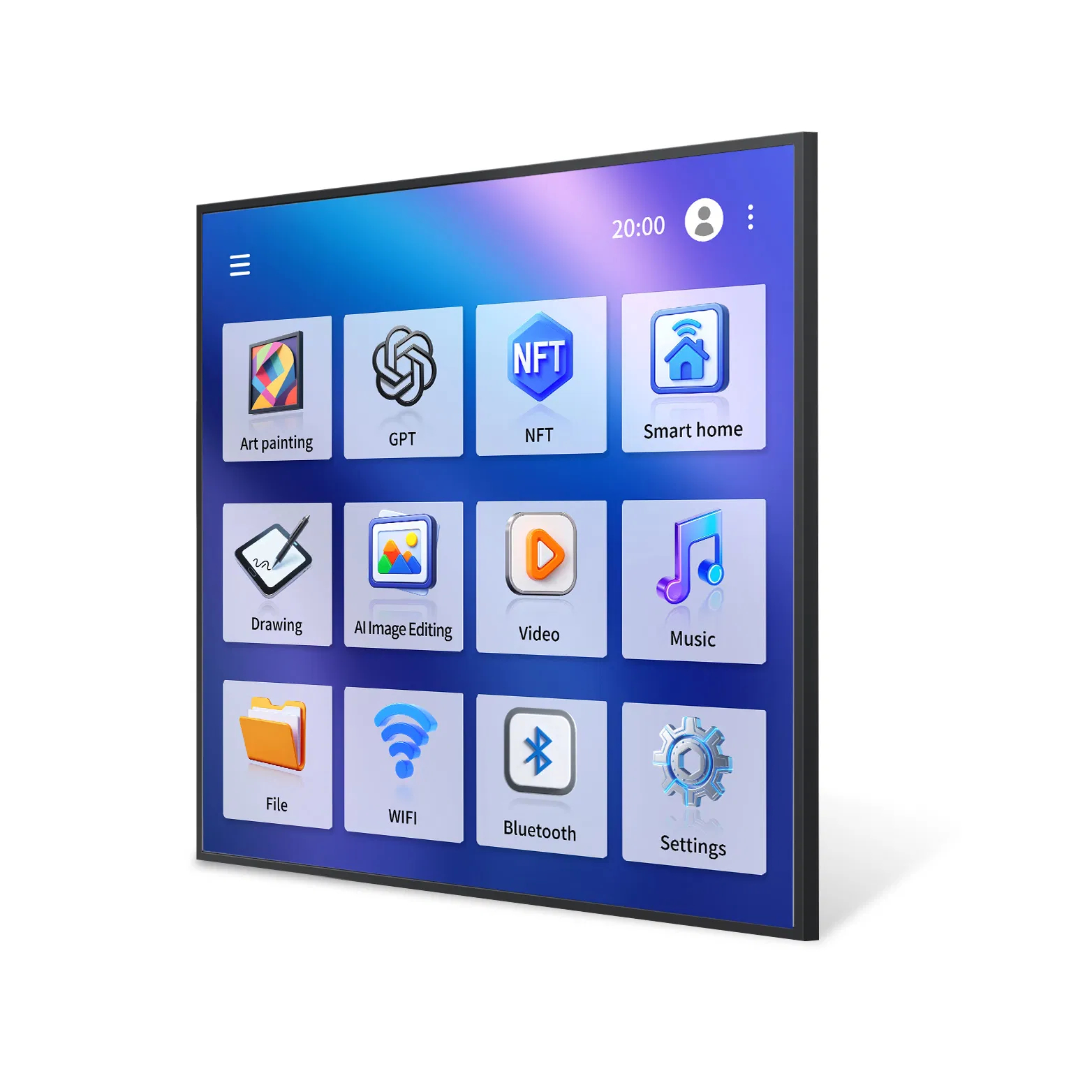 Custom No Lag No Jamming Very Fast Working Square LCD Monitor Nft Art Digital Picture Photo Frame with Qualcomm 8550 IC