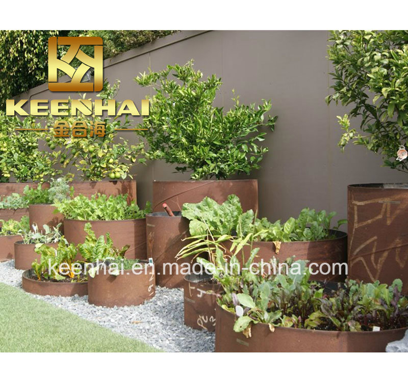 Кашпо из кортеновской стали для улицы, на заказ