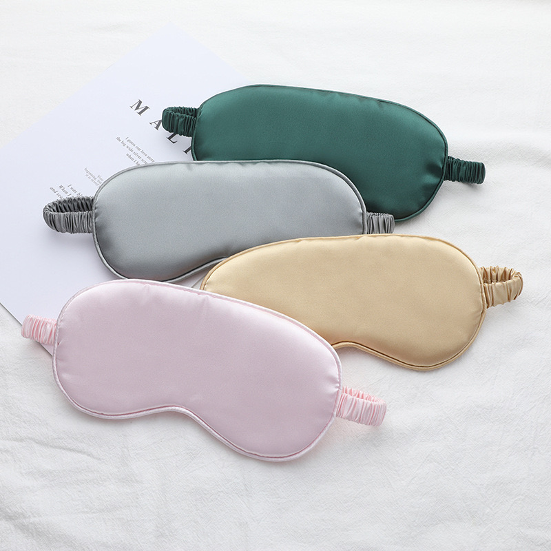 Factory Double Layer Satin Luxury Customized Soft Travel Elastic Strap Eye Sleeping Mask