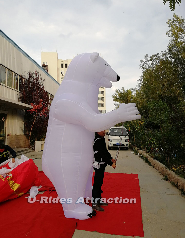 Inflatable Polar bear advertising walking cartoon with LED lights