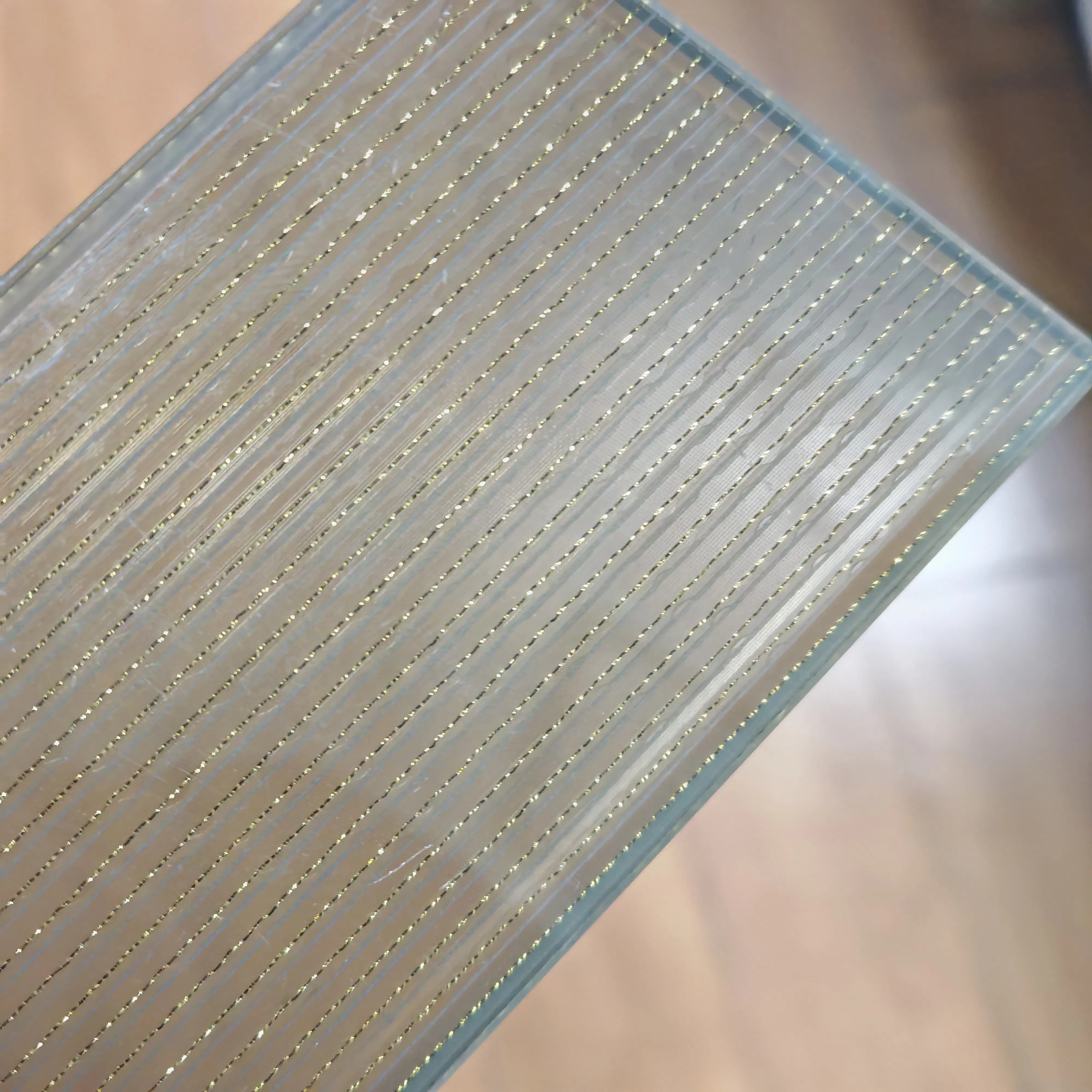 Fashionable Laminated Glass Solutions with Decorative Fabric for Interiors
