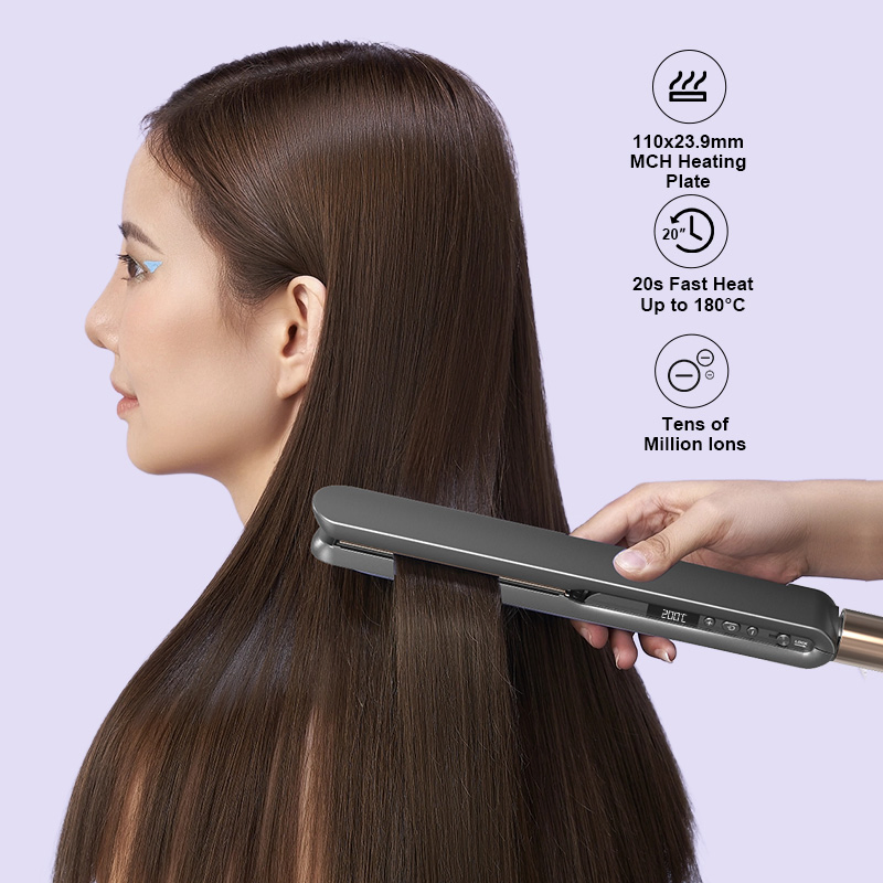 Ceramic Plate Negative Ion Nano Straightening and Curling Device PTC Fast Heating, Long-Lasting Durability