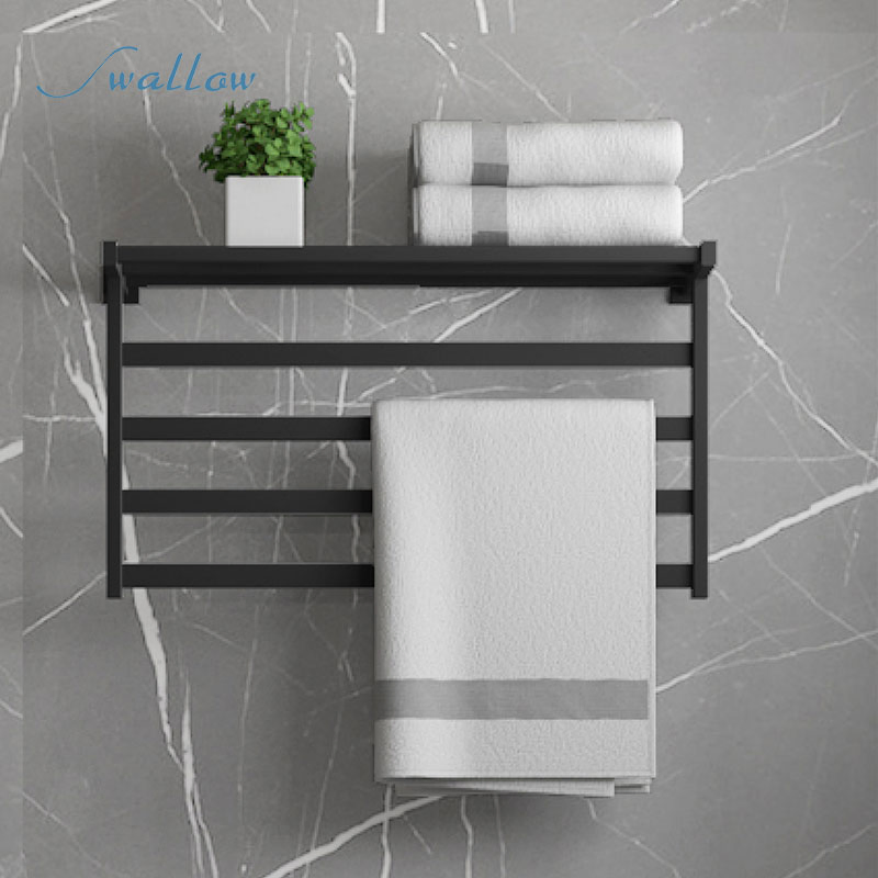 580mm Wide 350mm High Flat Stainless Steel Electric Towel Rail