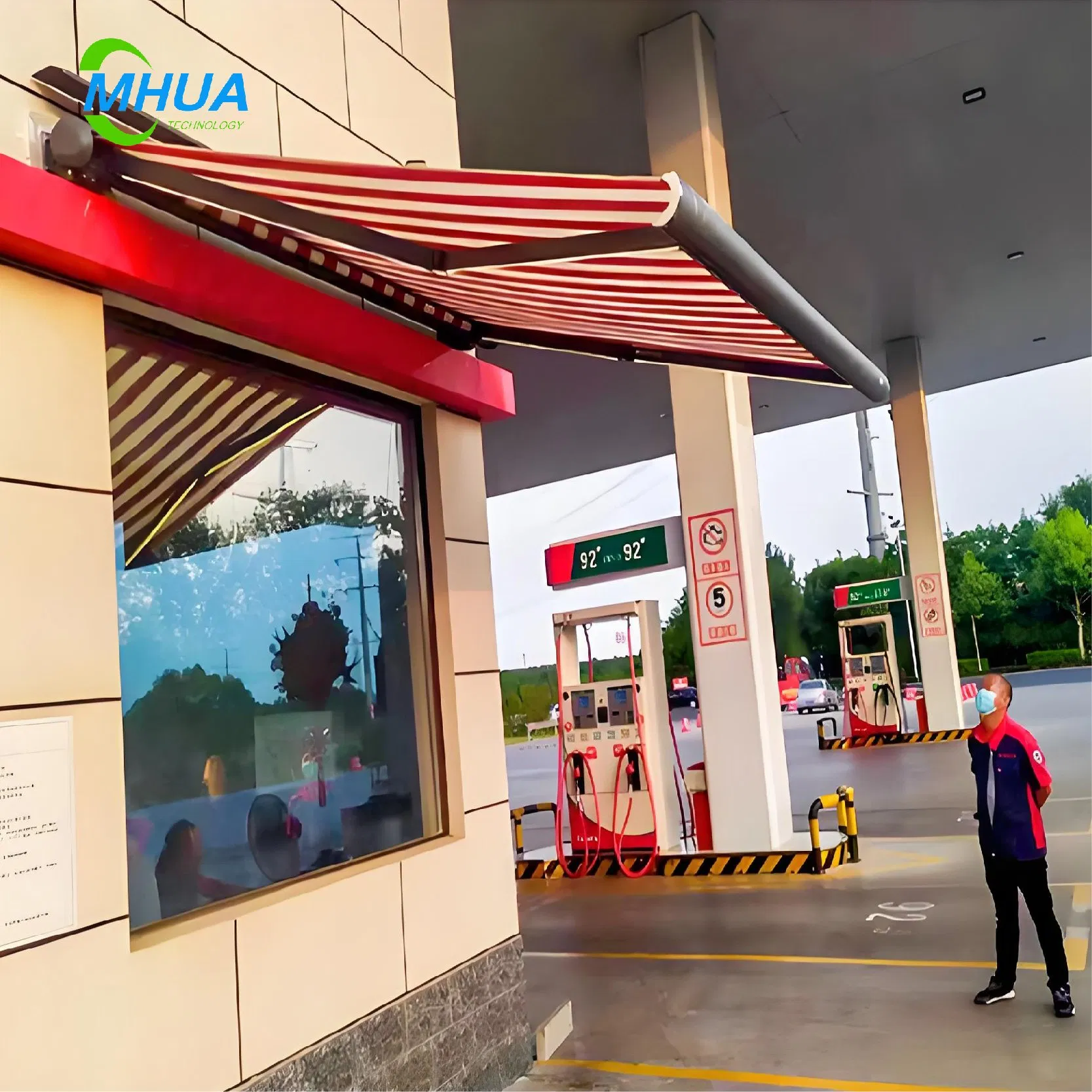 Aluminum Full Cassette Motorized Awning Wall Mounted Sun Shade Retractable Electric Outdoor Awning for Patio Garden