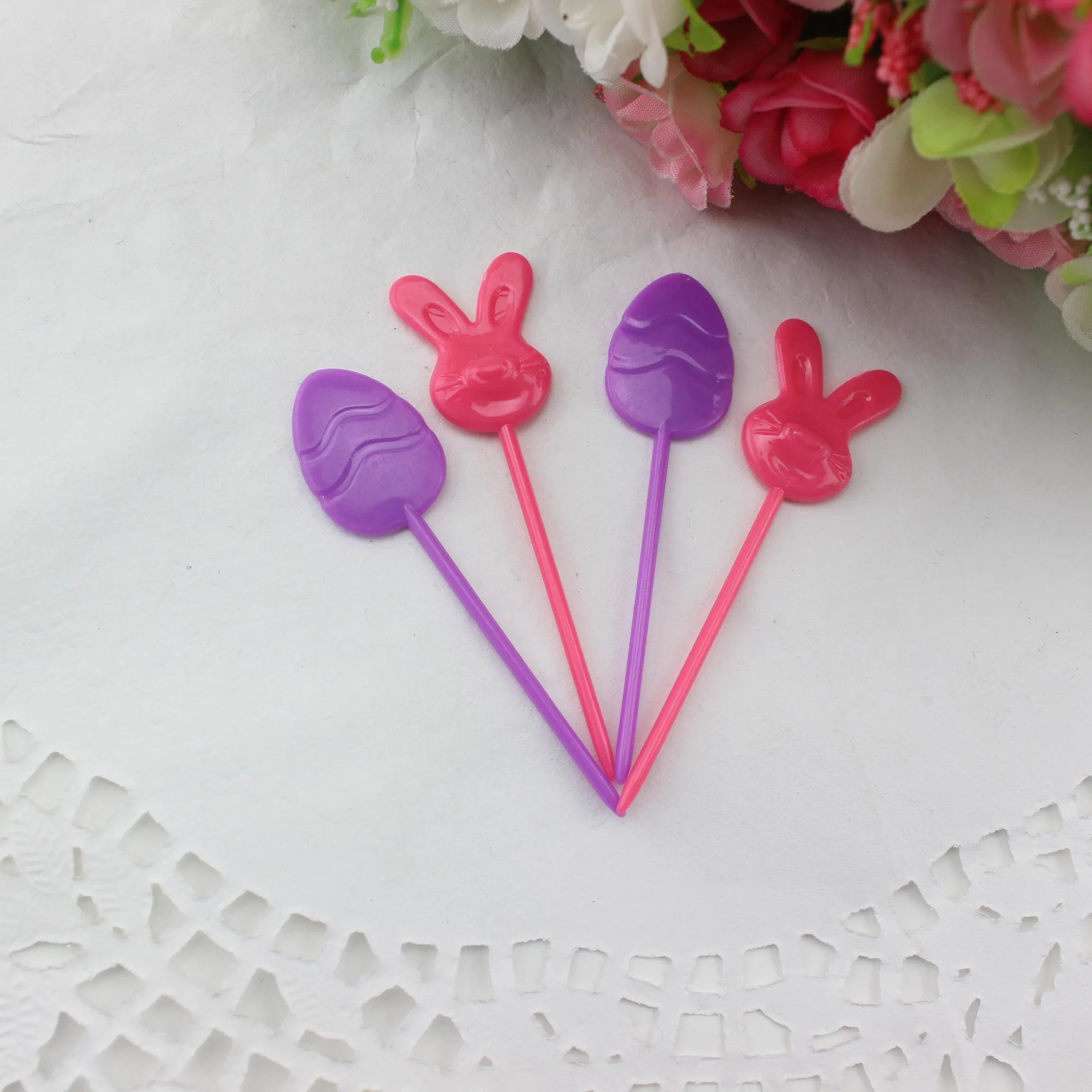 Colorful Easter Rabbit Egg Forks for Fruit and Desserts