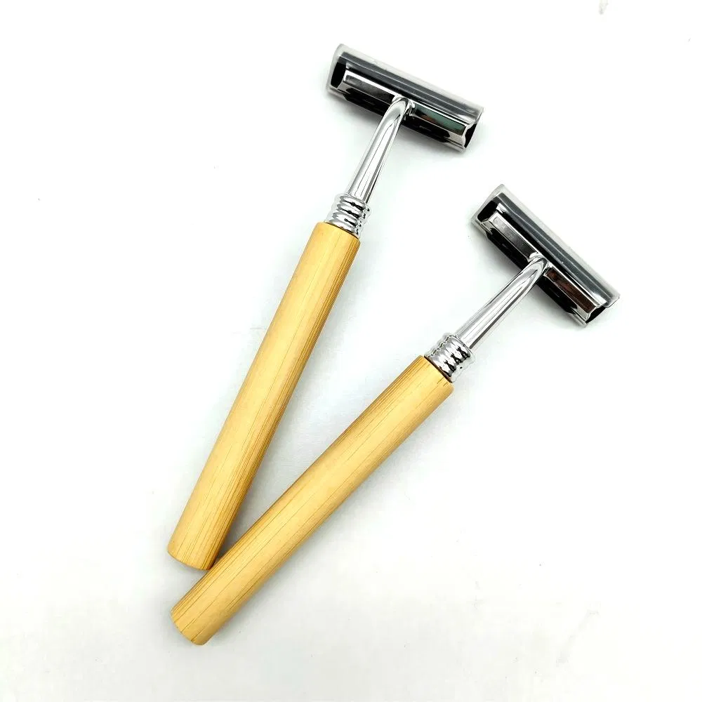 OEM Bamboo Disposable Hotel Razor Shaving Kit with Two Stainless Steel Blades