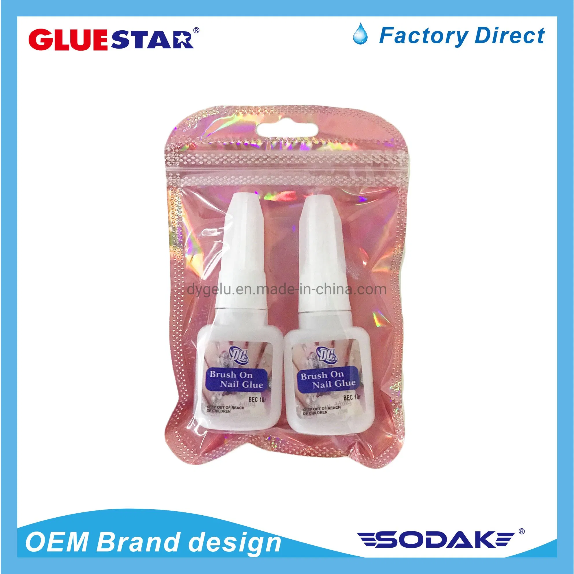 Professional Nontoxic Cyanoacrylate Fast Drying Super Sticky Mini Finger 2g Nail Glue for Press on Nails