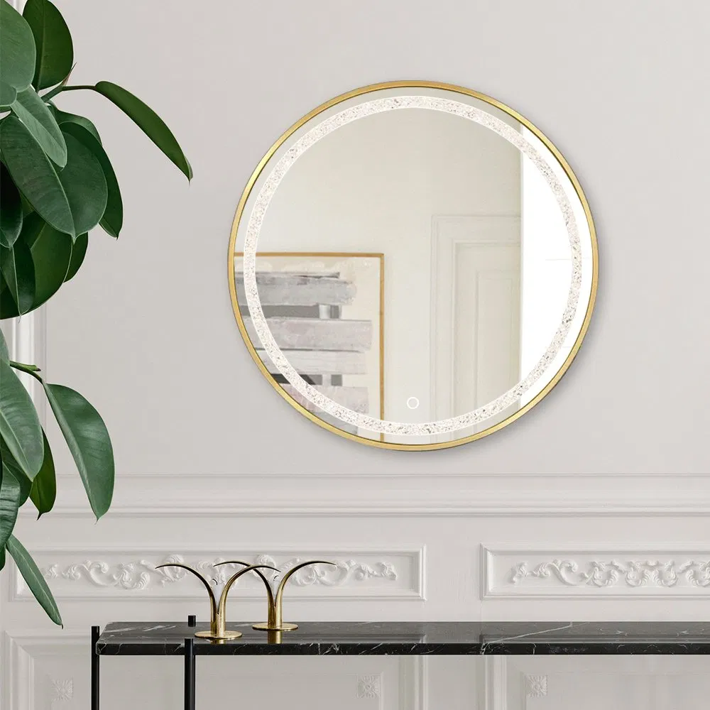 Wholesale Round Rectangle Light LED Mirror Touch Switch Bathroom Wall Makeup Mirror