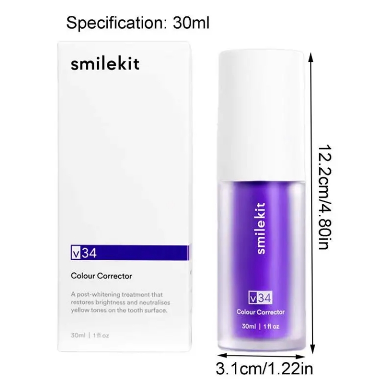 Online Wholesale and Retail V34 Purple Safe Teeth Whitening Toothpaste Teeth Cleaning Remove Yellow Stains Fresh Breath Toothpaste Dental Care Products