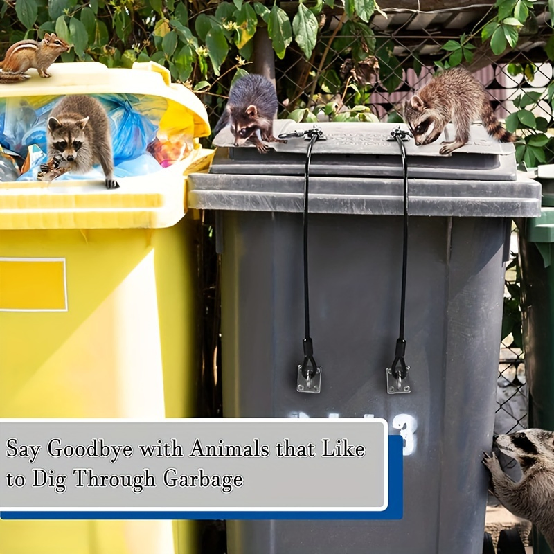 Trash Can Bear Proof Strap Wire Rope Garbage Can Lid Lock for Animals Stop