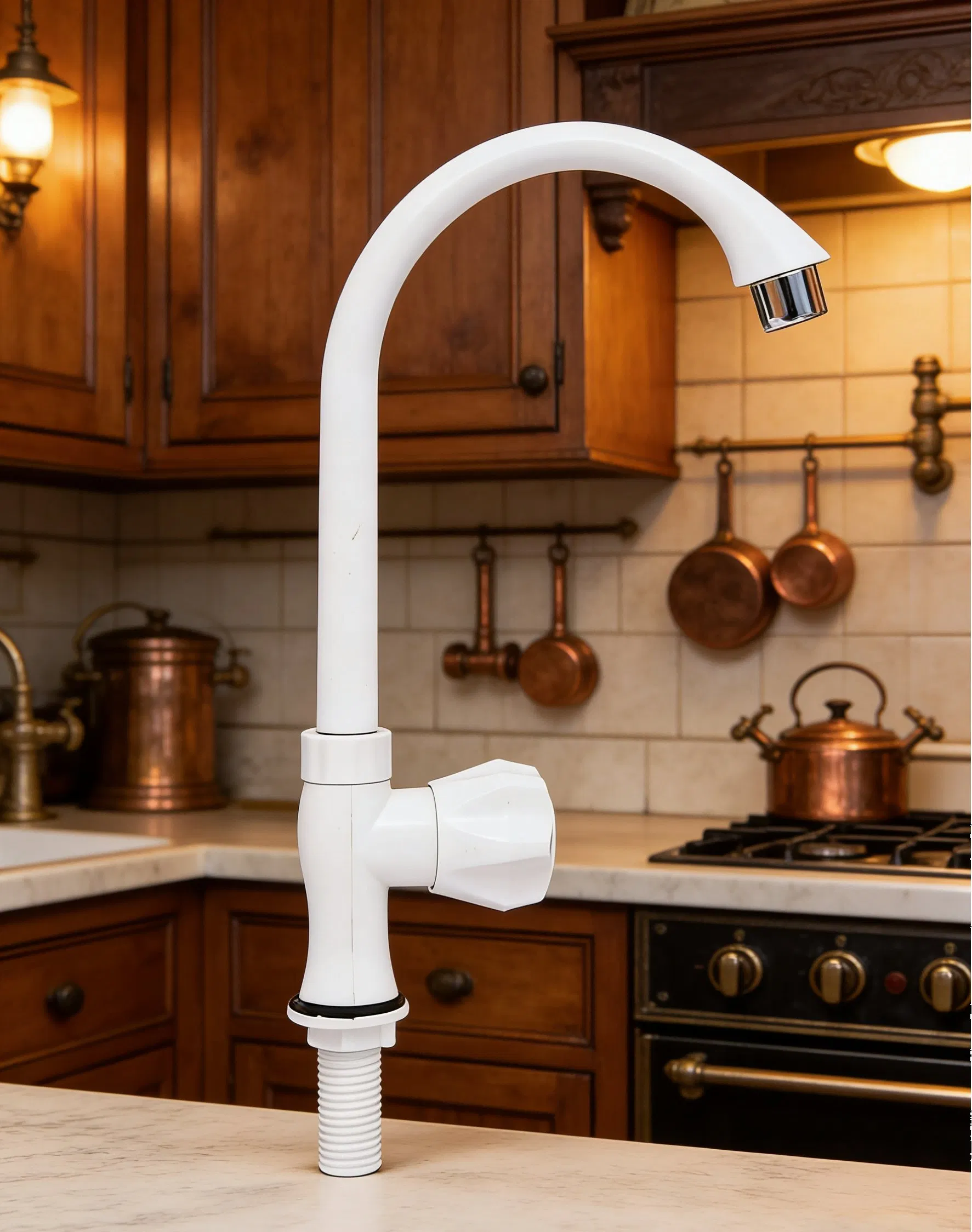 Durable High-Quality Swan Neck Faucet - Easy Install Leak-Proof Single Handle Tap for Kitchen and Bathroom